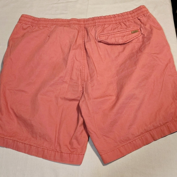 Mens Chaps elastic waist with drawstring tie salmon colored shorts. - Picture 2 of 3